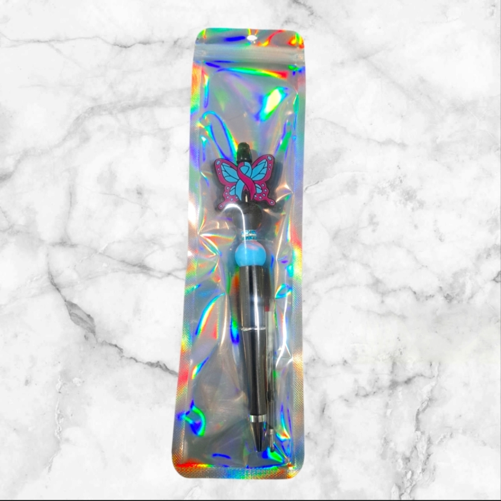 Blue & Purple Awareness Ribbon Pen-Butterfly